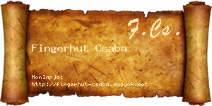 Fingerhut Csaba névjegykártya